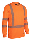 Forcefield Hi Vis Orange Crewneck Long Sleeve Ultrasoft Technical Tee