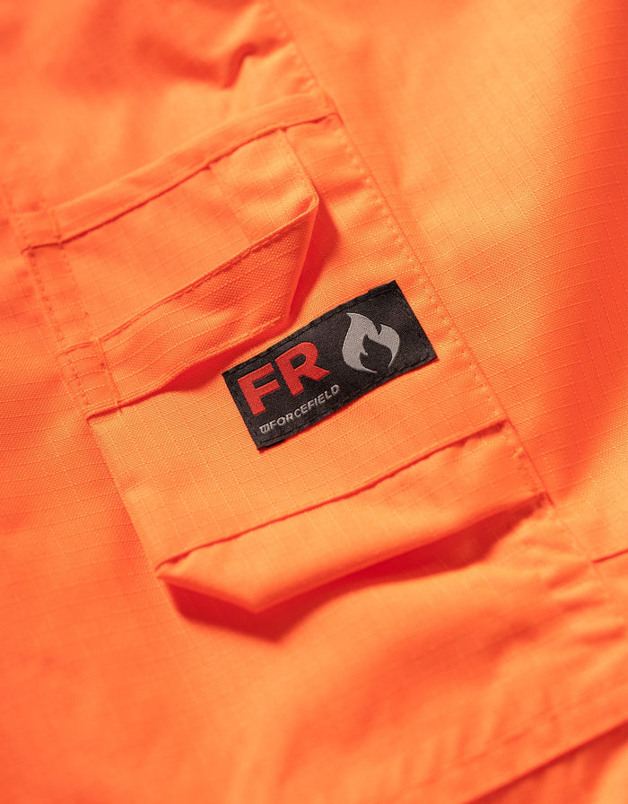 Forcefield Hi-Vis Orange Flame-Resistant (FR) Ripstop Light Weight Bib Pants