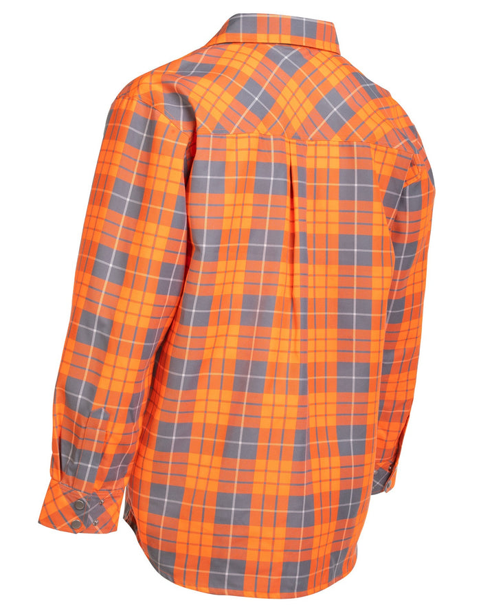 Forcefield Hi Vis Orange Plaid Unlined Flannel Shirt
