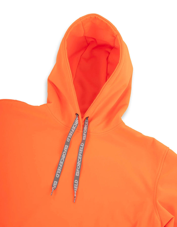 Forcefield Hi Vis Orange Pullover Forcefield Logo Sleeve Graphic Hoodie