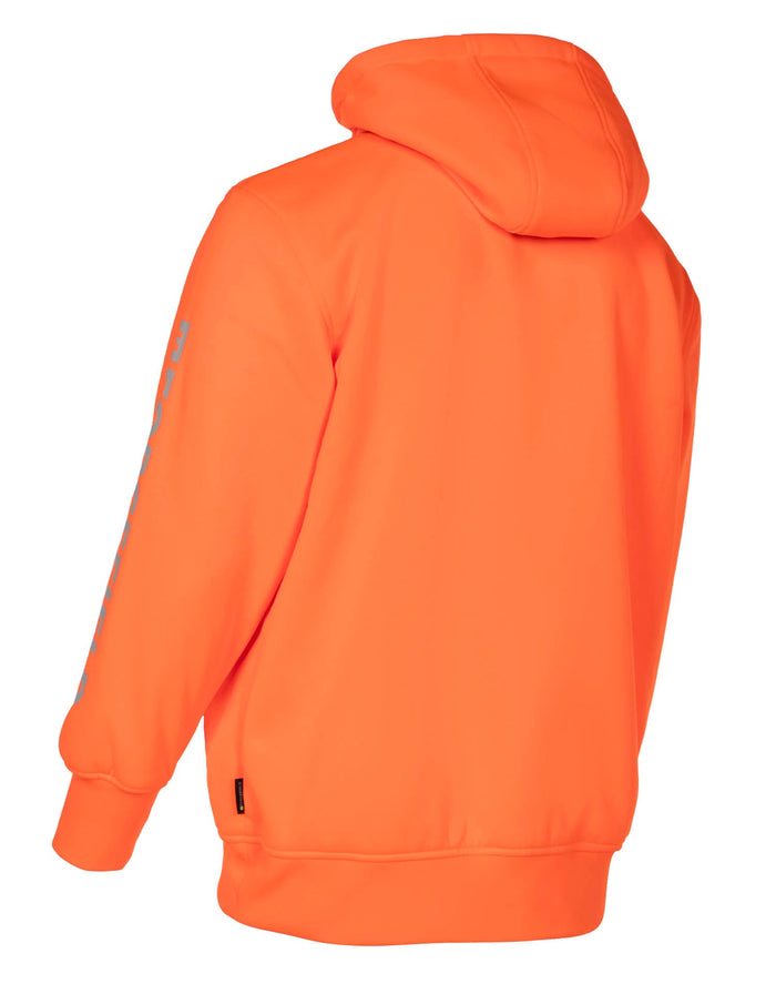 Forcefield Hi Vis Orange Pullover Forcefield Logo Sleeve Graphic Hoodie