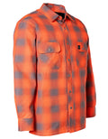 Forcefield Hi Vis Orange Shadow Plaid Quilted Flannel Shirt Jacket