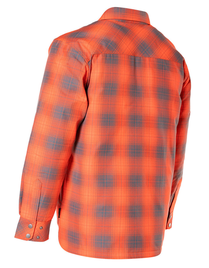 Forcefield Hi Vis Orange Shadow Plaid Quilted Flannel Shirt Jacket