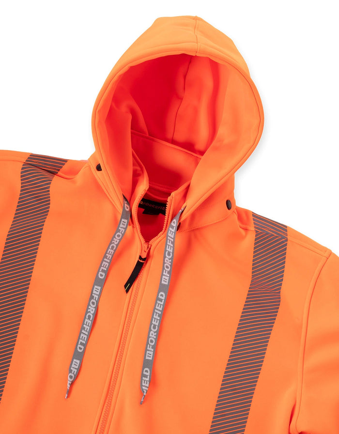 Forcefield Hi Vis Safety Hoodie with Segmented Reflective Tape and Detachable Hood