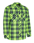 Forcefield Hi Vis Tartan Plaid Quilt-Lined Flannel Shirt Jacket