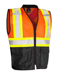 Forcefield Hi Vis Traffic Safety Vest with Zipper Front, Tricot Polyester