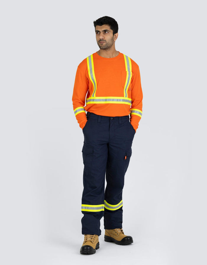 Forcefield Inherent Flame-Resistant 6.4oz Long Sleeve Safety T-shirt