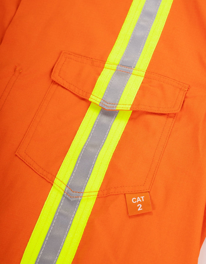 Forcefield Inherent Flame-Resistant Long Sleeve Button Down 6oz Safety Shirt
