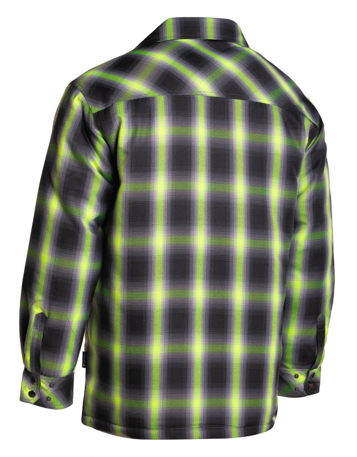 Forcefield Lime Ombre Plaid Quilt-lined Shirt Jacket