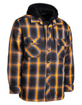 Forcefield Orange Ombre Plaid Hooded Quilt-lined Shirt Jacket