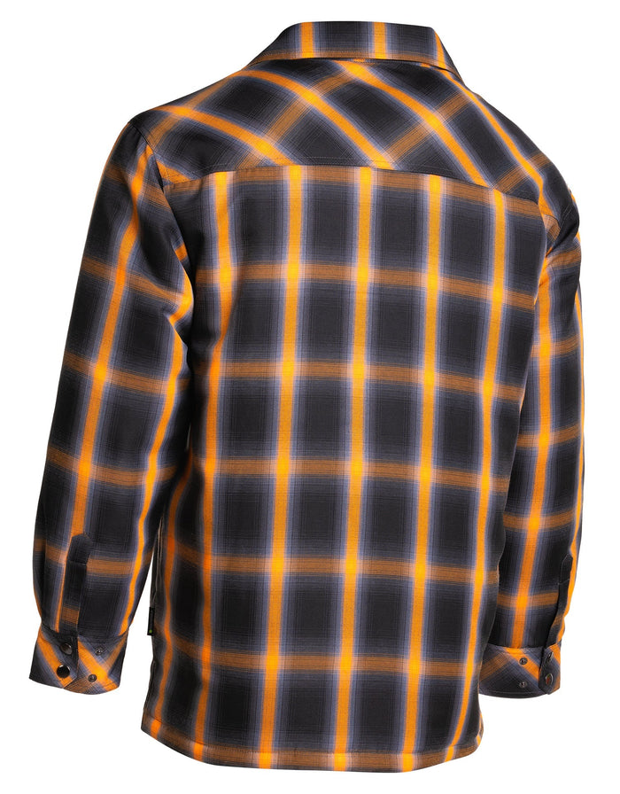 Forcefield Orange Ombre Plaid Quilt-lined Shirt Jacket