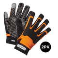Forcefield "Sticky Glove" Silicone Tread Grip Mechanic's Glove with TPR Knuckle Bumper, 2 Pack