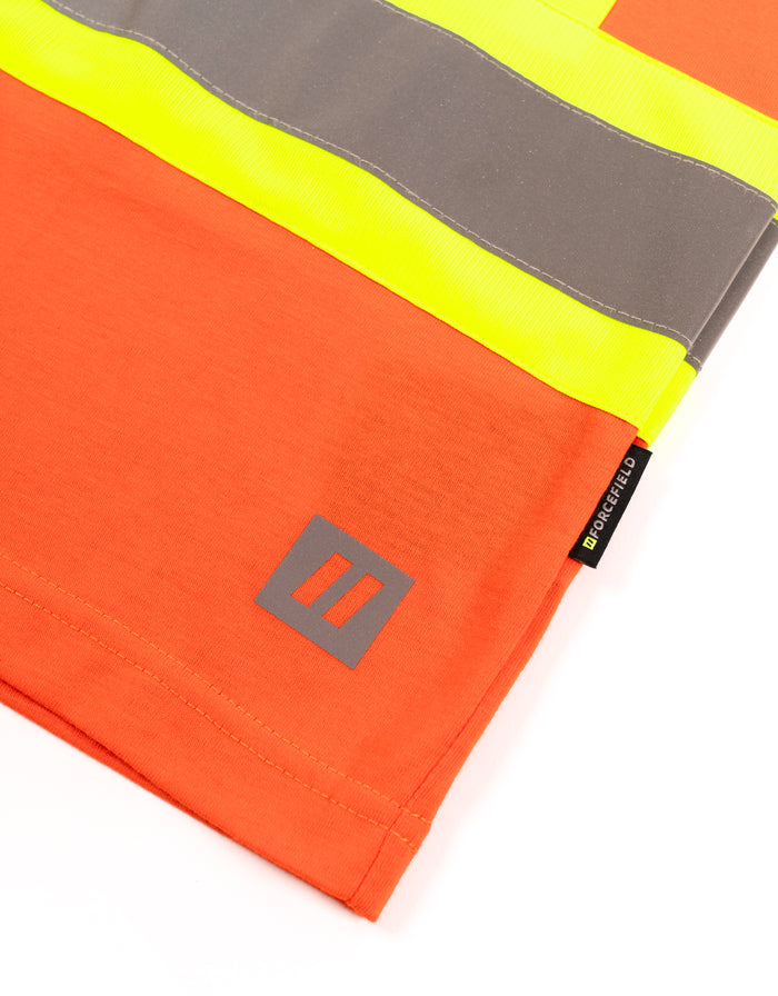 Forcefield Ultracool Orange Poly/Cotton Crewneck Long Sleeve Safety T-Shirt with Chest Pocket