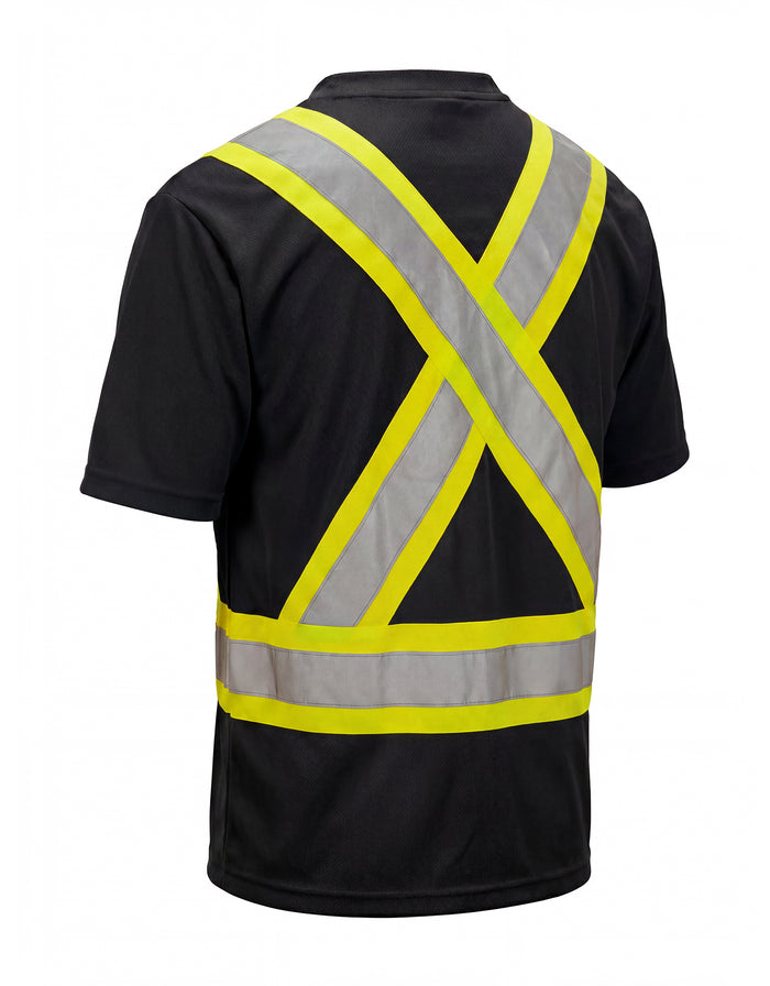 Forcefield Ultrasoft Hi Vis Crewneck Short Sleeve Safety Tee Shirt with Chest Pocket