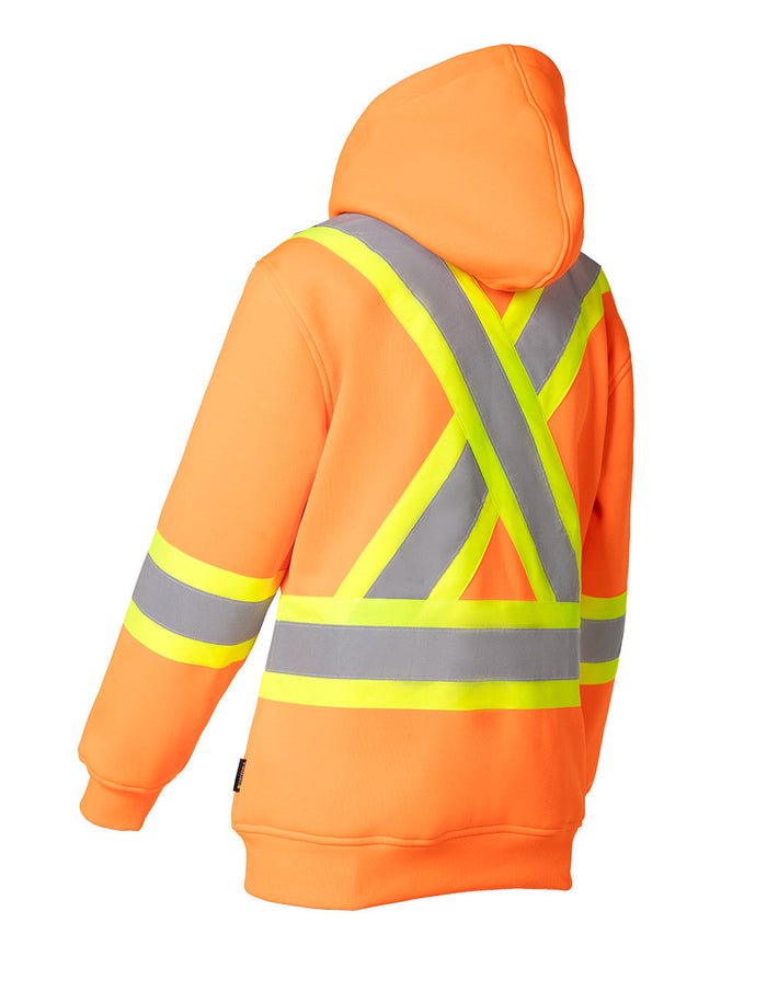 Forcefield Women's Hi Vis Safety Hoodie with Detachable Hood