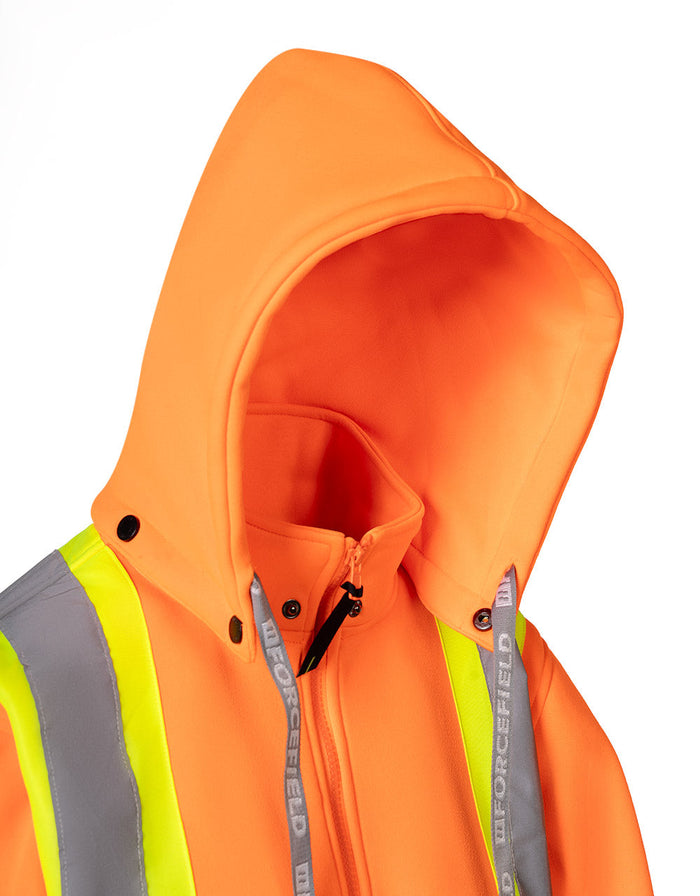 Forcefield Women's Hi Vis Safety Hoodie with Detachable Hood