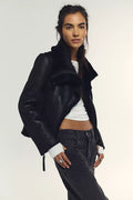 Fourline Shearling Aviator in Black