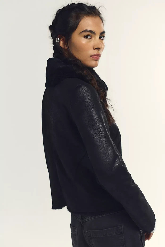 Fourline Shearling Aviator in Black