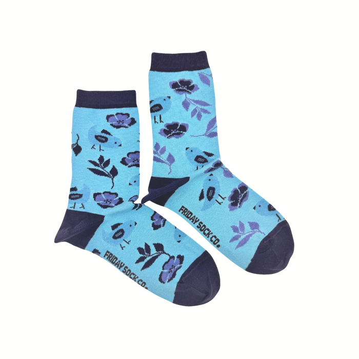 FRIDAY SOCK CO. Chaussettes - Oiseau Bleu et Fleur
