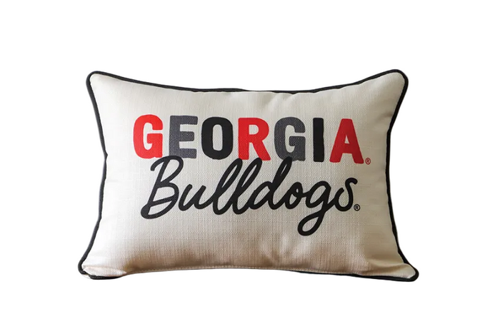 Georgia Collegiate Tones Pillow with Contrast Piping