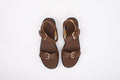 Aerial Shot of brown leather sandal in larger sizes 42 43 44 45 46