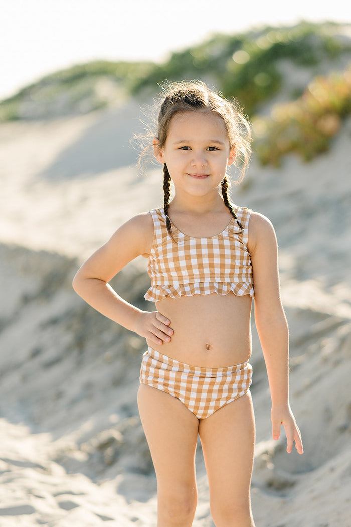 Gingham Bikini Set with Ruffle Top