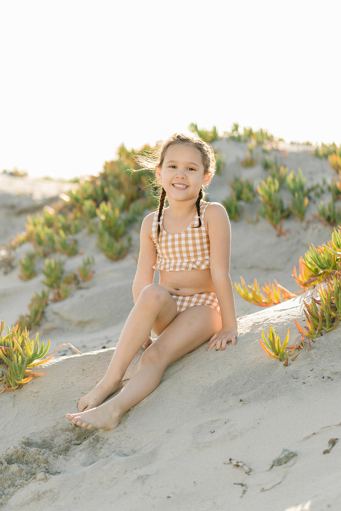 Gingham Bikini Set with Ruffle Top