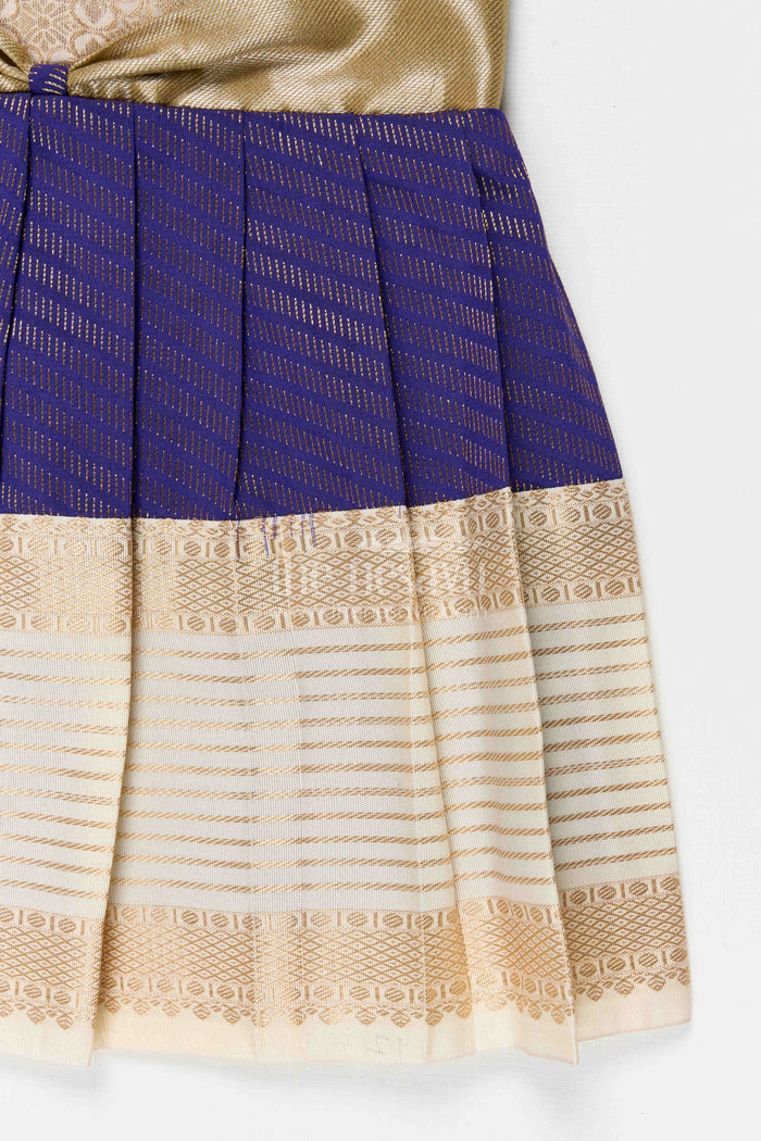 The Nesavu Girls Kanchi Silk Frock Girls Arani Silk Frock for Weddings and Festive Occasions Nesavu Nesavu Girls Semi Arani Kanchivaram Silk Frock For Weddings Receptions And Festive Celebrations