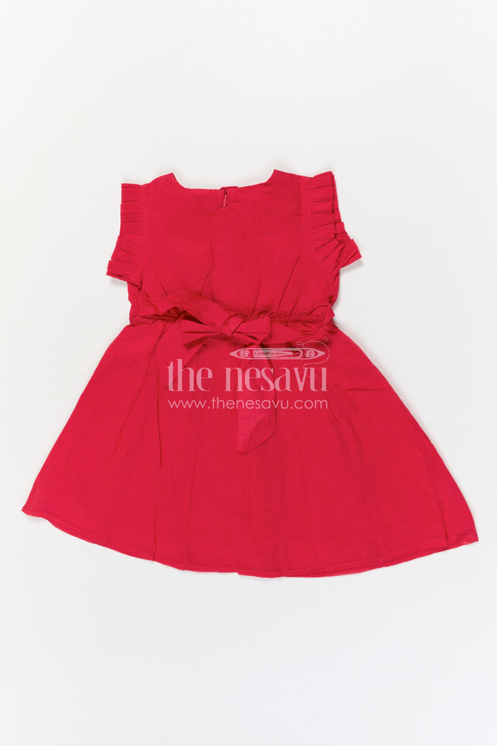 The Nesavu Girls Chanderi Frock Girls Chanderi Frock for Festive Celebrations and Wedding Occasions Nesavu Nesavu Girls Chanderi Cotton Embroidered Frock For Weddings Festive Celebrations And Events