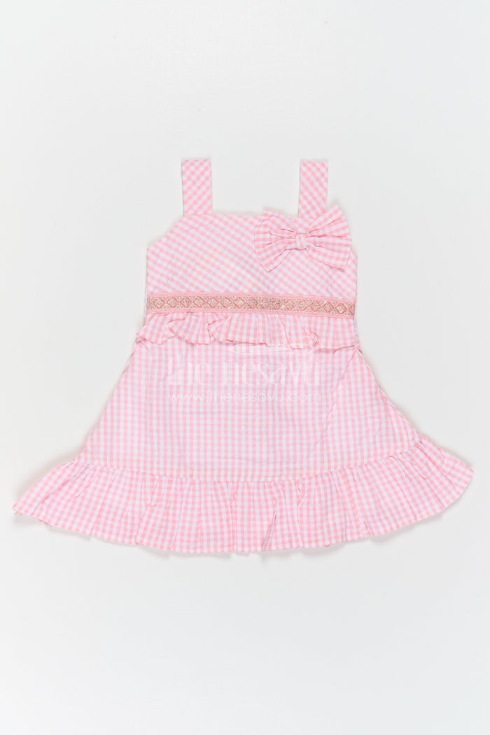The Nesavu Girls Cotton Frock Girls Checked Frock for Summer Outings and Birthday Fun Nesavu Nesavu Girls Checked Cotton Frock For Summer Outings And Playful Birthday Celebrations