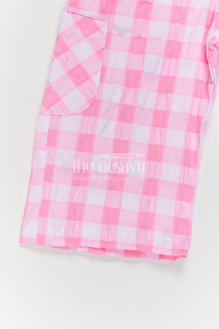 The Nesavu Girls Co-Ord Sets Girls Co Ord Set for Daily Wear and Playtime Comfort Nesavu Nesavu girls co ord set for daily wear with rayon cotton stripe design lightweight comfortable kids outfit