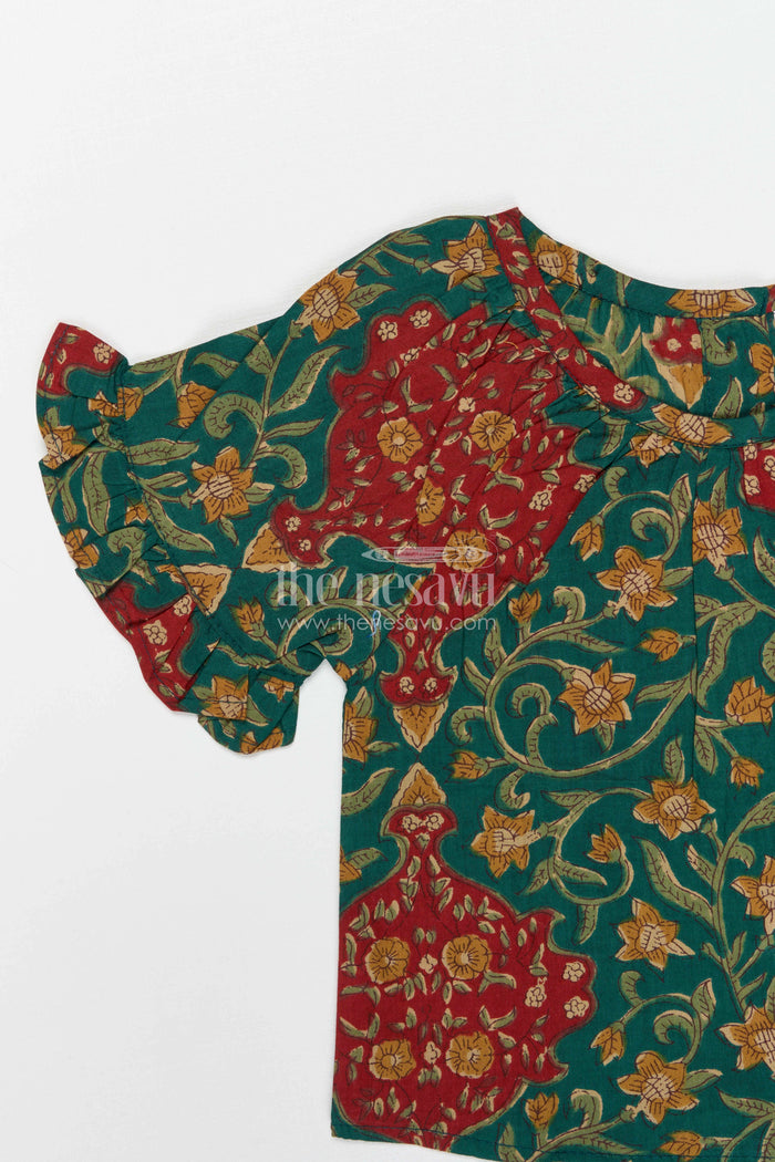 The Nesavu Girls Co-Ord Sets Girls Comfortable Cotton Matching Set for Daily Wear Nesavu Nesavu Girls Comfortable Cotton Co Ord Set With Digital Print For Daily Wear