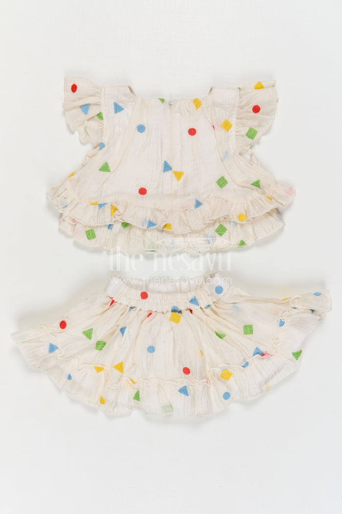 The Nesavu Baby Cotton Frocks Girls Cotton Co Ord for Daily Wear and Playtime Nesavu Nesavu Baby Girl Cotton Frock For Daily Wear With Thread Embroidery Sleeveless Multicolor Design