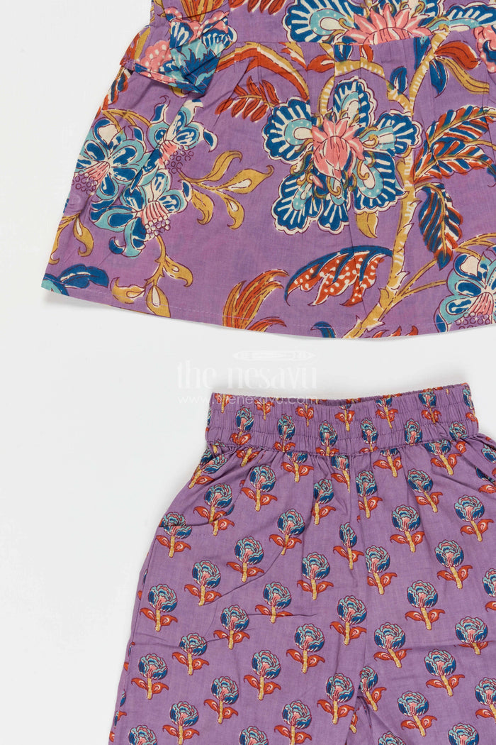 The Nesavu Girls Co-Ord Sets Girls Cotton Co Ord Set for Casual Outings and Summer Dress Wear Nesavu Nesavu Girls Cotton Co Ord Set With Digital Print For Summer Casual Outings And Everyday Wear