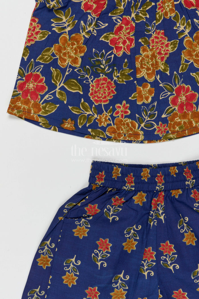 The Nesavu Girls Co-Ord Sets Girls Cotton Co Ord Set for Casual Wear Nesavu Nesavu Girls Cotton Co Ord Set With Digital Print For Summer Outings Casual Wear And Daily Comfort