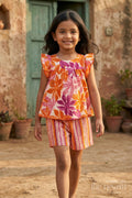 The Nesavu Girls Co-Ord Sets Girls Cotton Co Ord Set for Festive Outings and Summer Wear Nesavu 16 (1Y) / Multicolor / Cotton GCS013A-16 Nesavu Girls Cotton Co Ord Set With Digital Print For Festive Outings Summer Wear And Casual Celebrations