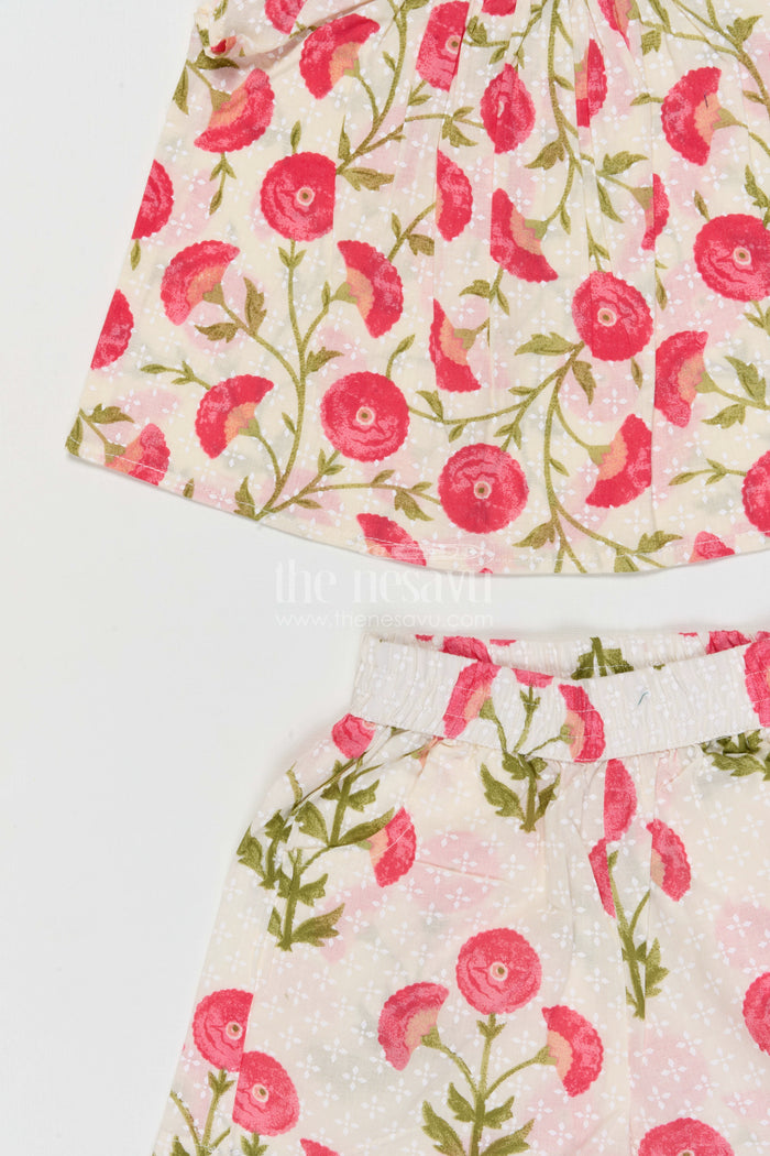 The Nesavu Girls Co-Ord Sets Girls Cotton Co Ord Set for Summer Play and Outings Nesavu Nesavu Girls Cotton Co Ord Set With Digital Print For Summer Play Outings And Casual Wear