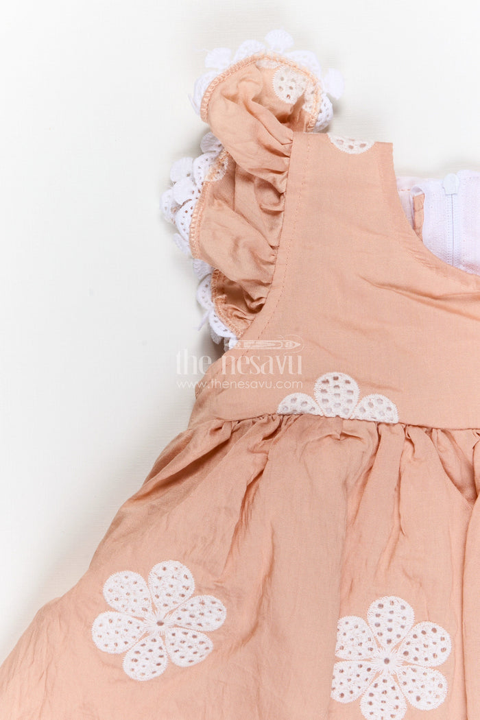 The Nesavu Girls Cotton Frock Girls Cotton Embroidered Frock for Festive Outings and Family Celebrations Nesavu Nesavu girls cotton embroidered frock for festive outings birthdays and family celebrations