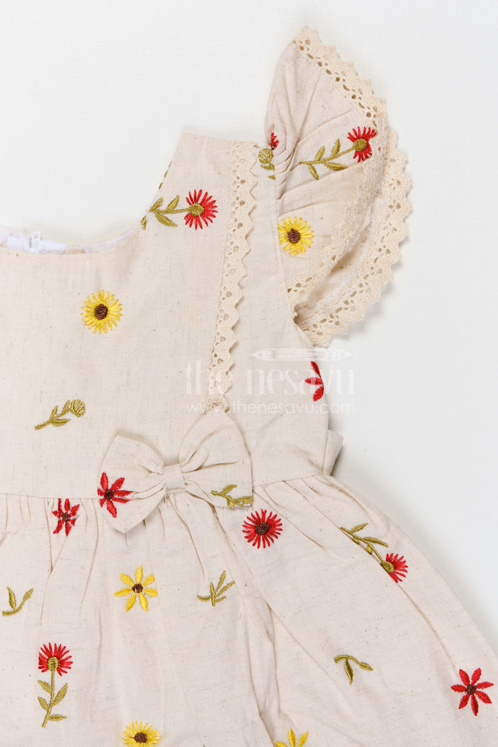The Nesavu Girls Cotton Frock Girls Cotton Frock for Birthday Parties and Festive Gatherings Nesavu Nesavu girls cotton embroidered frock for birthday parties festive occasions and family celebrations