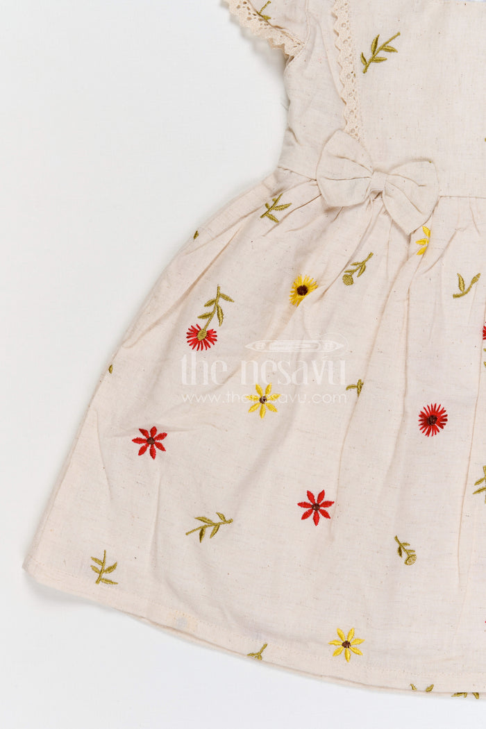 The Nesavu Girls Cotton Frock Girls Cotton Frock for Birthday Parties and Festive Gatherings Nesavu Nesavu girls cotton embroidered frock for birthday parties festive occasions and family celebrations