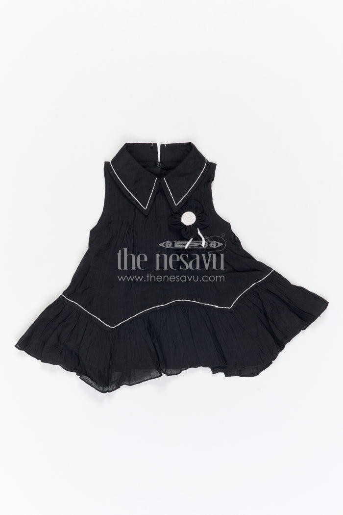 The Nesavu Girls Cotton Frock Girls Cotton Frock for Casual Wear and Outings Nesavu Nesavu Girls Cotton Frock For Casual Wear Sleeveless Blend Cotton Everyday Outfit For Kids