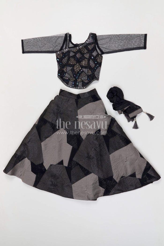 The Nesavu Girls Lehenga Choli Girls Designer Lehenga Choli for Weddings and Evening Celebrations Nesavu Nesavu girls crushed georgette designer lehenga choli for weddings and evening celebrations