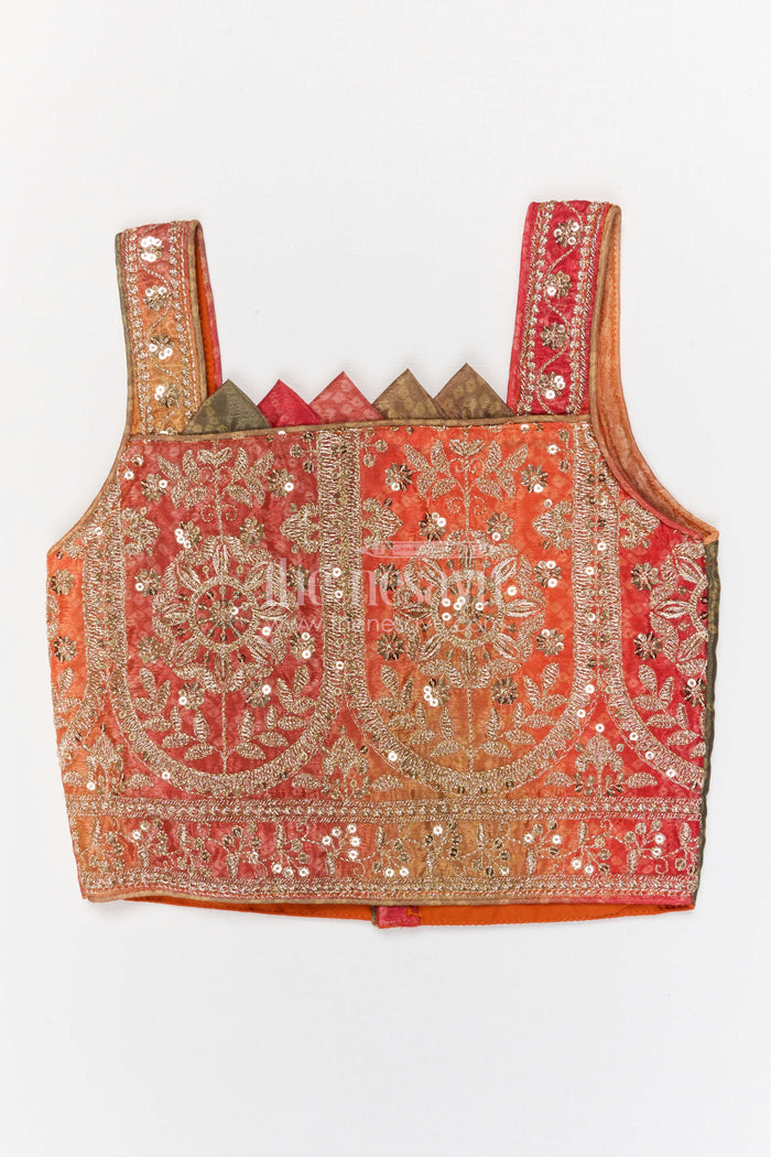 The Nesavu Girls Fancy Lehenga Girls Designer Lehenga for Weddings and Diwali Celebrations Nesavu Nesavu girls designer georgette lehenga for weddings and festive celebrations with embroidered yoke