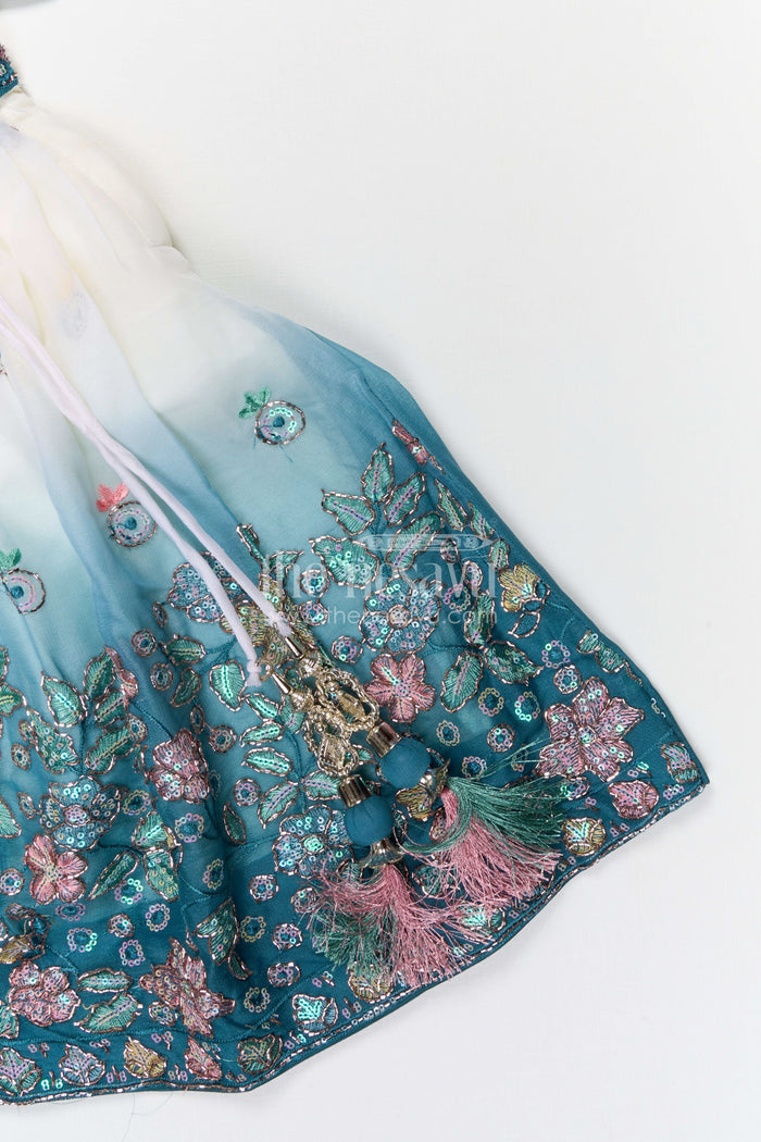The Nesavu Girls Fancy Lehenga Girls Designer Lehenga for Weddings and Festive Celebrations Nesavu Nesavu girls designer lehenga for weddings and festive celebrations with embroidered georgette yoke
