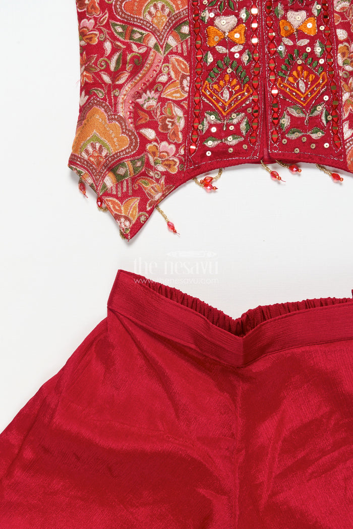 The Nesavu Girls Sharara / Plazo Set Girls Designer Sharara Set for Weddings and Grand Festive Occasions Nesavu Nesavu girls georgette sharara set designer embroidery weddings festive celebrations