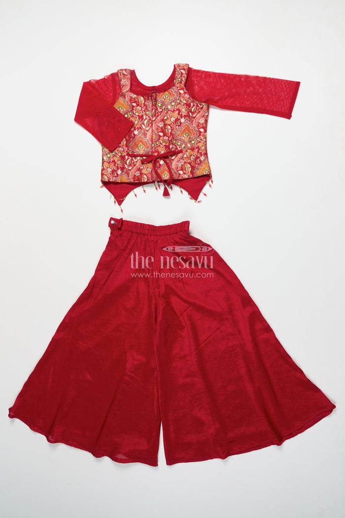 The Nesavu Girls Sharara / Plazo Set Girls Designer Sharara Set for Weddings and Grand Festive Occasions Nesavu Nesavu girls georgette sharara set designer embroidery weddings festive celebrations