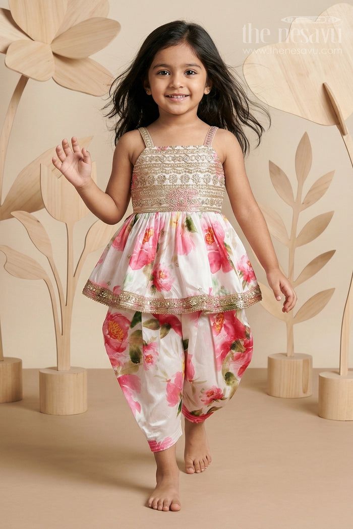 Girls Dhoti Set for Festive Occasions and Cultural Celebrations