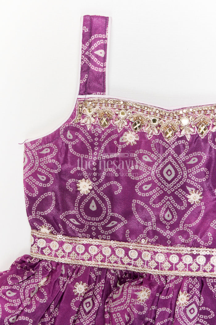 The Nesavu Girls Dothi Sets Girls Dhoti Set for Festive Wear and Traditional Functions Nesavu Nesavu girls dhoti set with sequin embroidery and dupatta for festive and traditional occasions