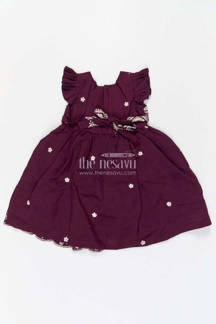 The Nesavu Girls Cotton Frock Girls Embroidered Cotton Frock for Birthdays and Festive Gatherings Nesavu Nesavu girls cotton embroidered frock for birthday parties festive gatherings and special events