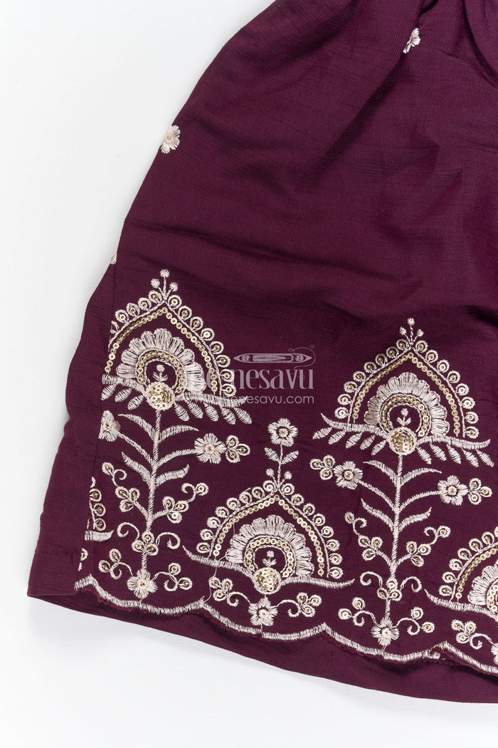 The Nesavu Girls Cotton Frock Girls Embroidered Cotton Frock for Birthdays and Festive Gatherings Nesavu Nesavu girls cotton embroidered frock for birthday parties festive gatherings and special events
